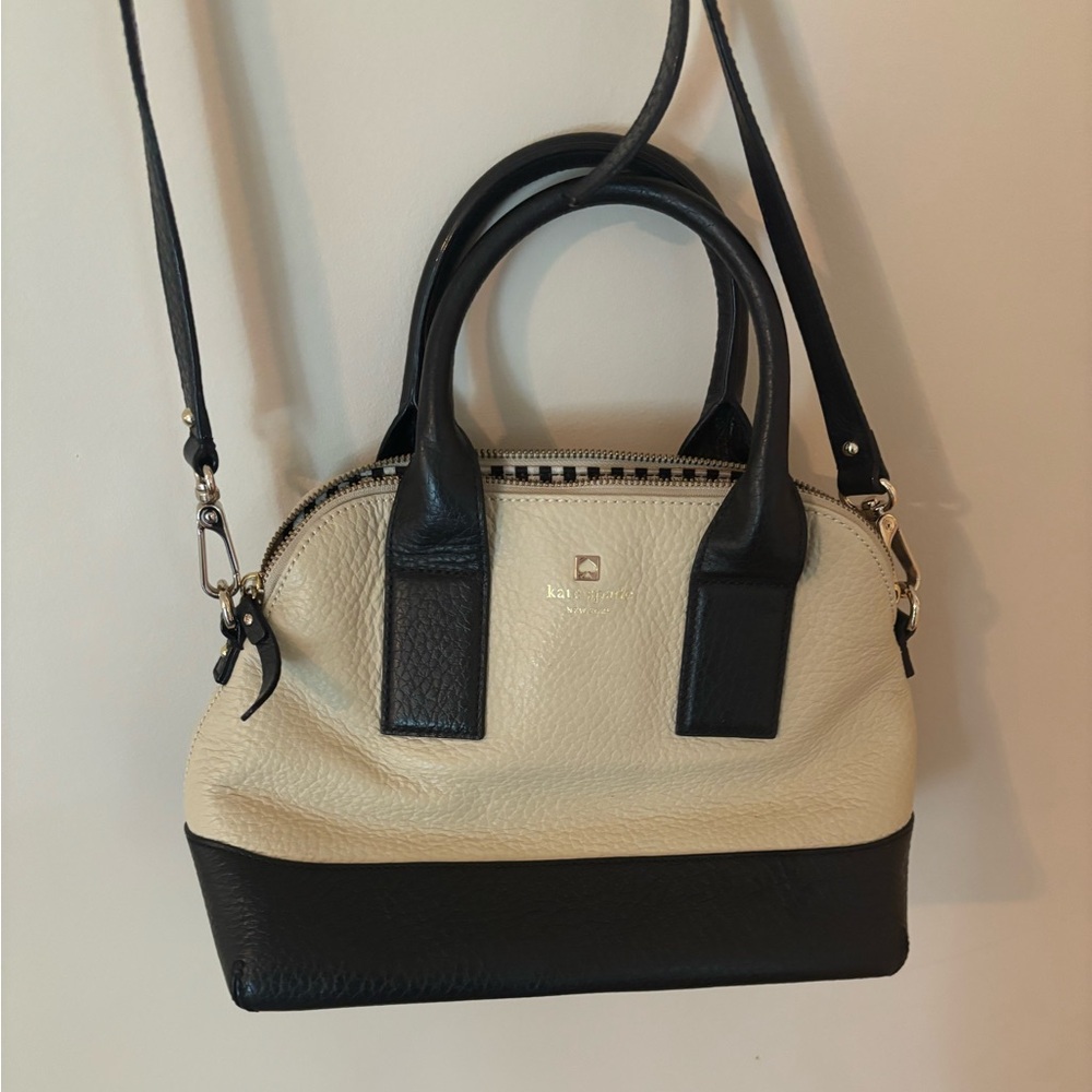 Kate Spade black and white leather crossbody